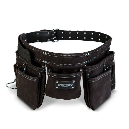 10260B • Professzionális bőr szerszámtartó öv - 7 zseb, 1 kalapácstartó, 4 ceruzatartó