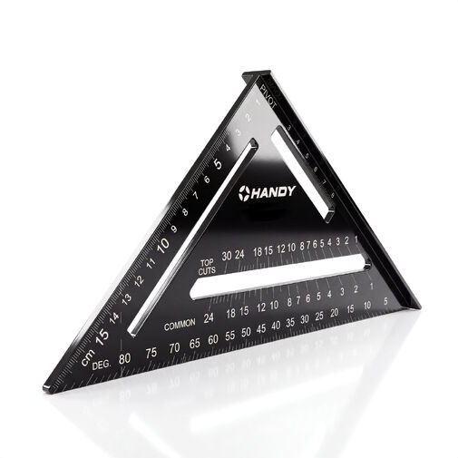 11001 • Derékszögű vonalzó és szögmérő - 18,5 cm - fém