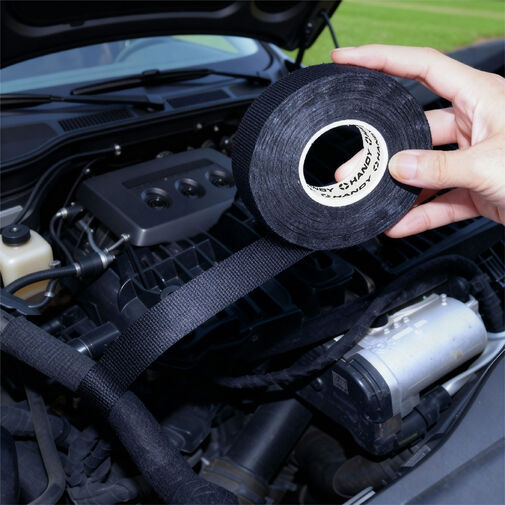 11070 • Öntapadós textil szalag - kábelkorbácsokhoz - 15 m x 19 mm x 0,3 mm - fekete