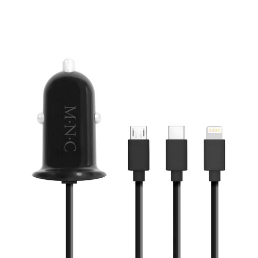 54920BK • Szivargyújtós adapter 4 az 1-ben + USB - fekete