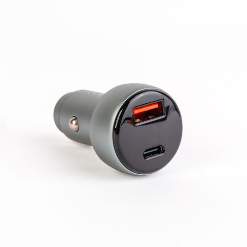 55025B • Autós szivargyújtó adapter Type-C PD és USB aljzattal, gyorstöltéssel - feszültségkijelzéssel - 48W