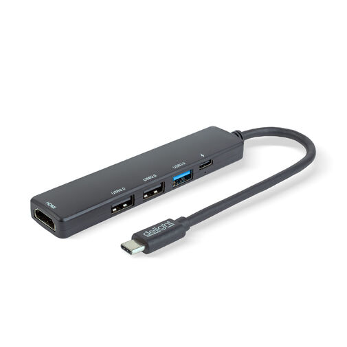 55064 • Multifunkciós USB Hub - HDMI + Type-C 3.0 - 3xUSB-A, 1xType-C - 5 Gbps, 100 W - fekete