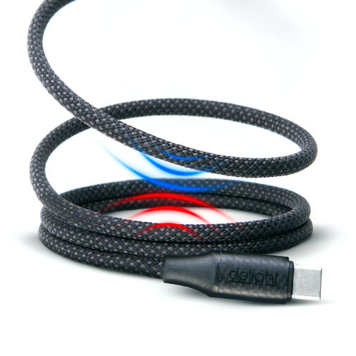55551BK-1 • Adatkábel - Type-C / Type-C - mágneses - fekete - 1m - 3A - 60W