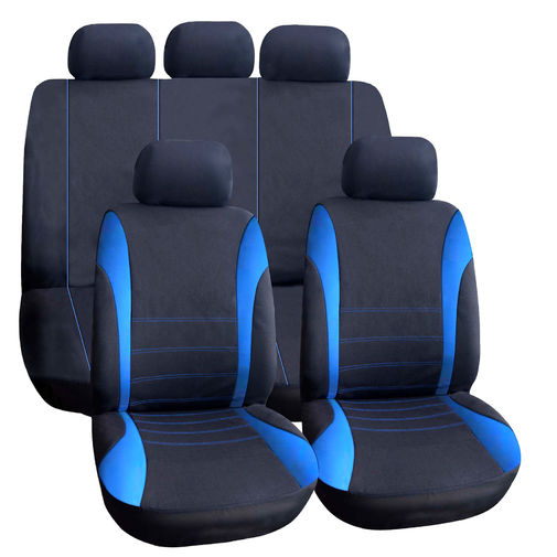 55671BL • Autós üléshuzat szett - kék / fekete - 9 db-os - HSA006