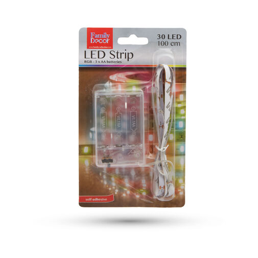 55885 • LED szalag - színes - 1 m - 3 x AA elemes