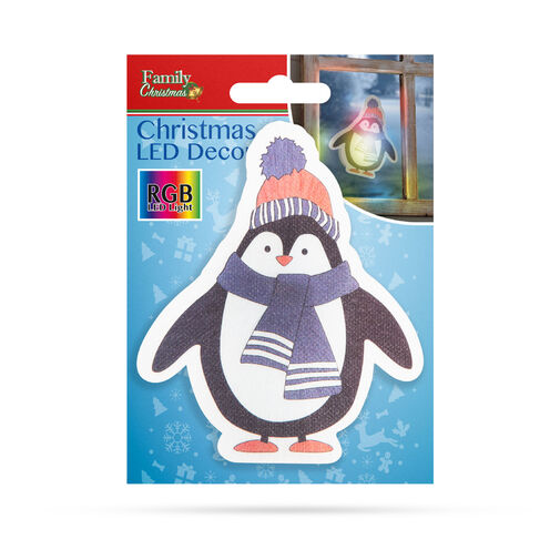 56513B • Karácsonyi RGB LED dekor - öntapadós - pingvin