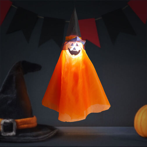 56596A • Halloween-i világító dekoráció - tök - felakasztható - RGB LED - 70 x 50 cm