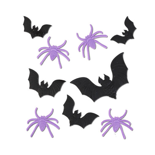 56615B • Halloween-i 3D gél ablakdekoráció - denevér, pók - 30 x 30 cm - 9 db / csomag