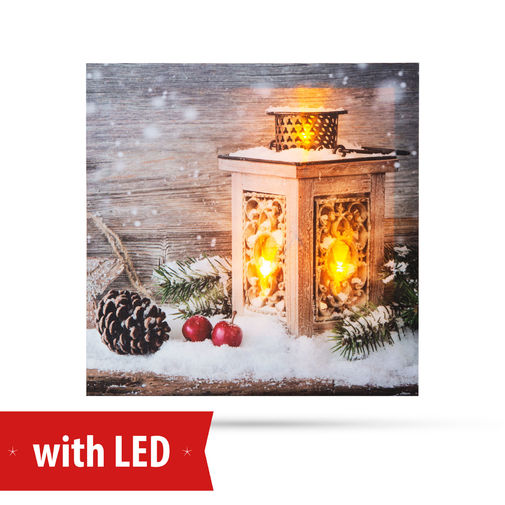 58031C • Karácsonyi LED-es hangulatkép - fali akasztóval, 2 x AA, 30 x 30 cm