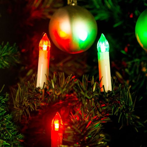 58037B • Karácsonyi LED gyertyafüzér - Multicolor - 10 LED - 2 x AA