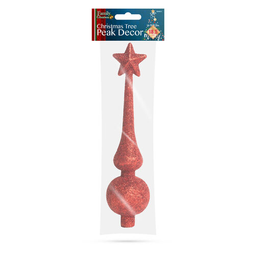 58062C • Karácsonyfa csúcsdísz - 18,5 cm - piros