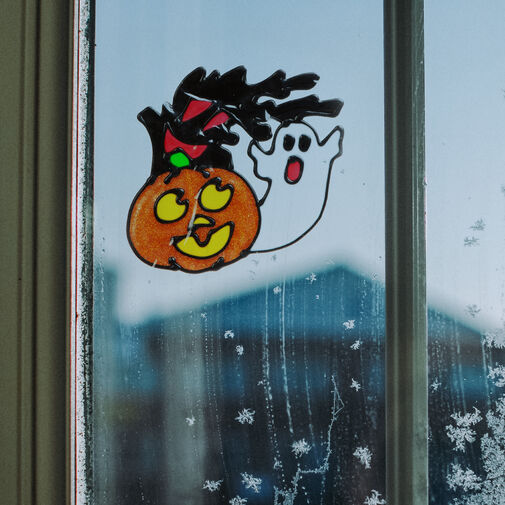 58107H • Halloween-i ablakdekor - tök és szellem