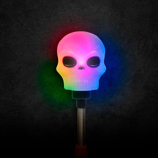 58112C • Halloween-i LED lámpa - rugós koponya - elemes