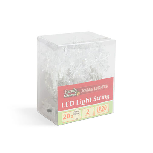 58214 • LED fényfüzér - jégkristály - 2,3 m - 20 LED - melegfehér - 2 x AA