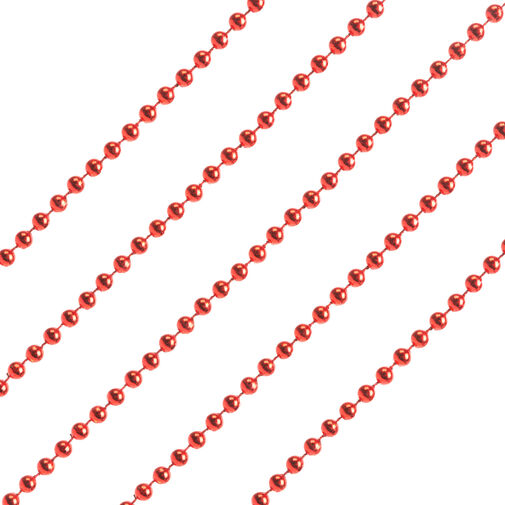 58244F • Dekor gyöngyfüzér - piros színben - 3,6 m