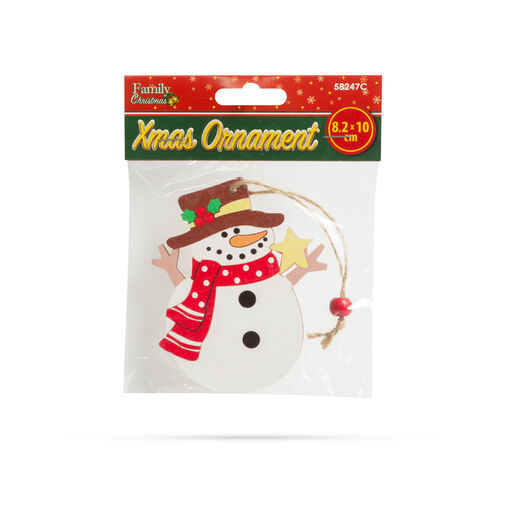 58247C • Karácsonyfadísz - hóember - akasztható - 8,2 x 10 cm