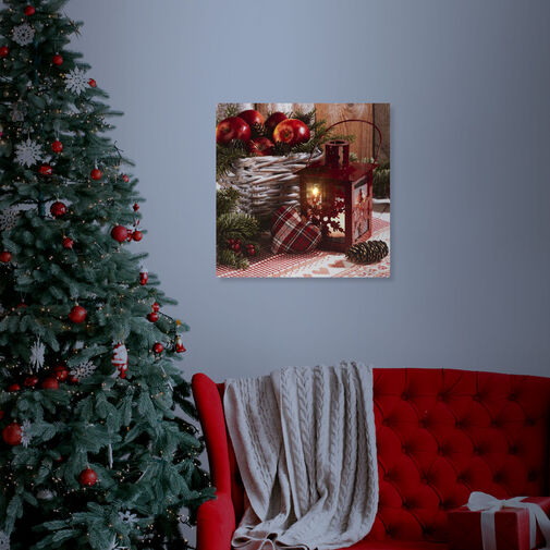 58454C • Karácsonyi LED-es hangulatkép - fali akasztóval, 2 x AA, 30 x 30 cm