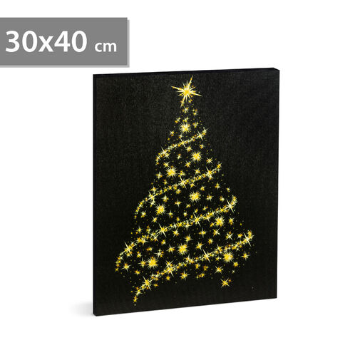 58456B • Karácsonyi LED-es hangulatkép - fali akasztóval, 2 x AA, 30 x 40 cm