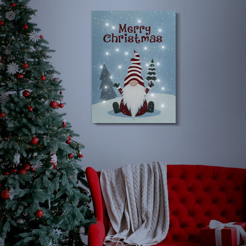 58463 • Karácsonyi LED-es hangulatkép - fali akasztóval, 2 x AA, 30 x 40 cm