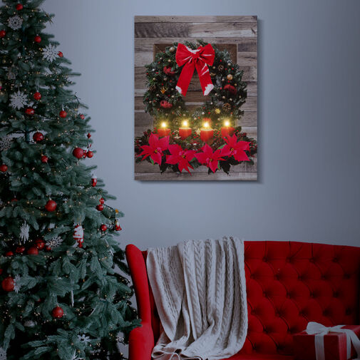 58468 • Karácsonyi LED-es hangulatkép - fali akasztóval, 2 x AA, 30 x 40 cm