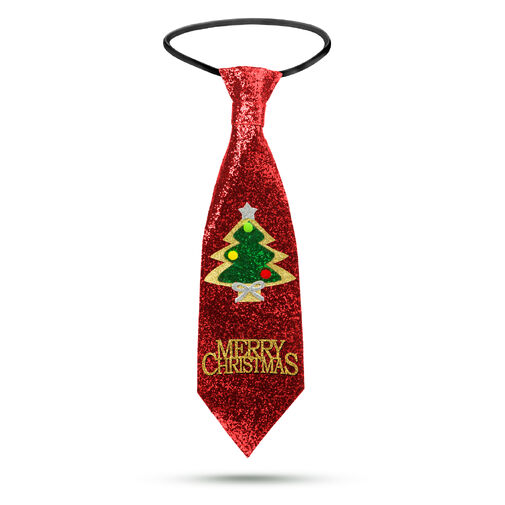 58510A • Karácsonyi nyakkendő - piros glitteres - 41 x 11 cm