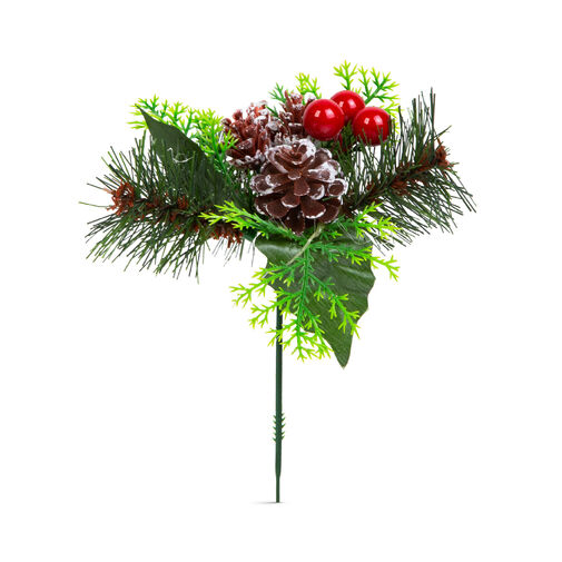 58543 • Karácsonyi dekoráció - tobozzal, piros bogyóval - 8 x 20 cm