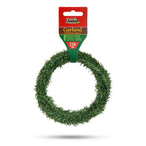 58559A • Karácsonyi dekoráció - zöld girland - 2,5 m