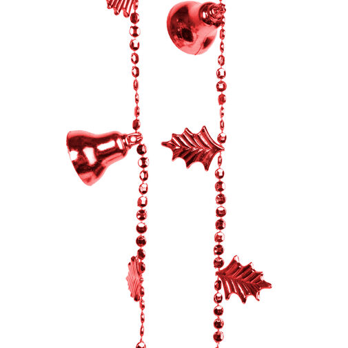 58570C • Karácsonyi girland harangokkal - fényes piros - 260 cm