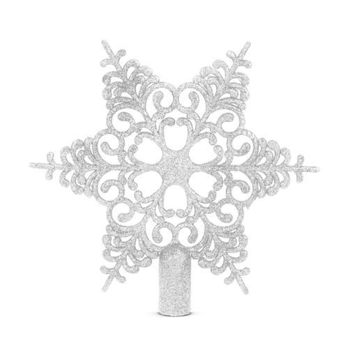 58608B • Karácsonyfa csúcsdísz - hópehely alakú - 20 x 20 cm - ezüst