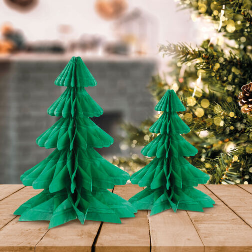 58639B • Karácsonyi dekoráció - 3D, papír - fenyőfa lampion