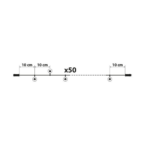 58900B-WH • Fényfüzér - 50 db LED - hidegfehér - hálózati - 5 m - 8 program