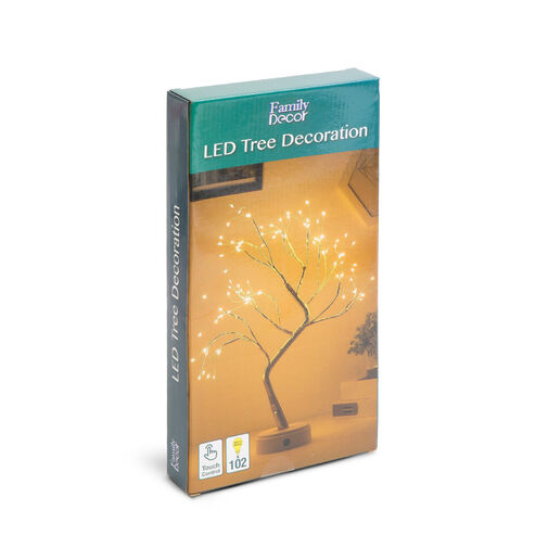 58930 • LED-es asztali fa dekoráció - melegfehér - érintőgombos, elemes, USB-s
