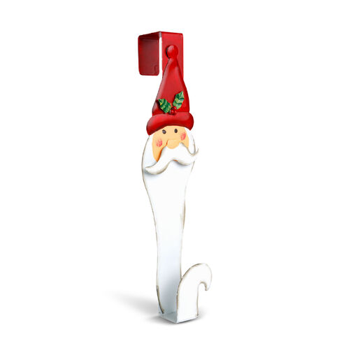 59708A • Karácsonyi kopogtató, ajtódísz tartó - fém - mikulás - 38 cm