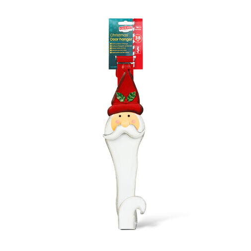 59708A • Karácsonyi kopogtató, ajtódísz tartó - fém - mikulás - 38 cm