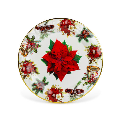 59718B • Karácsonyi kínálótál - műanyag - mikulásvirág - 37,5 cm