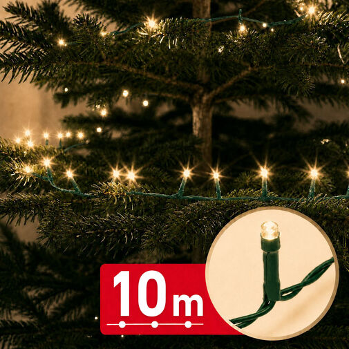 59767W • Fényfüzér - 10 m - melegfehér - 200 LED - 100-240V - 6W - zöld kábel