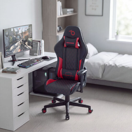 BMD1124RD • TItanForce gamer szék párnával - fekete/piros - 122 x 65 x 53 cm